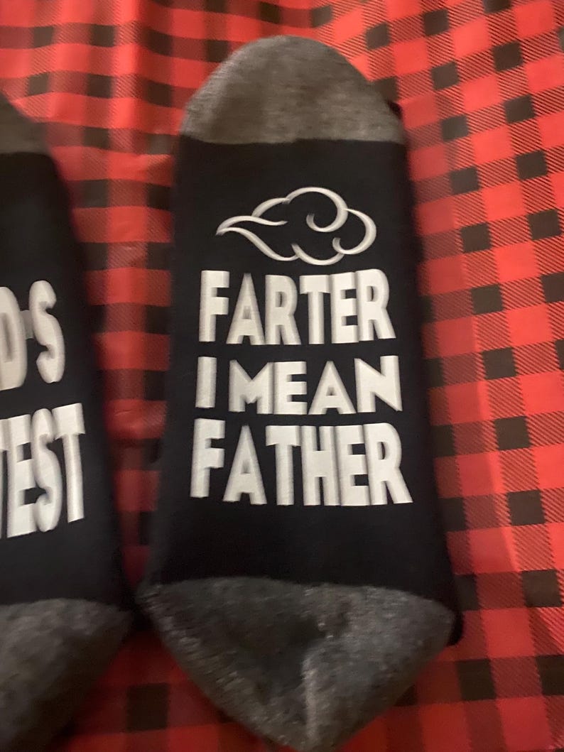 Worlds greatest farter, great father, gifts for him, Father's Day, dad gifts, husband gifts, funny socks, fart socks, gag gift, Christmas image 2