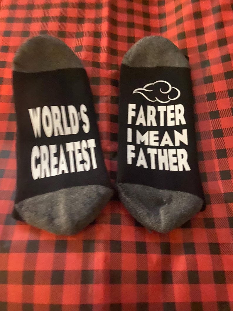 Worlds greatest farter, great father, gifts for him, Father's Day, dad gifts, husband gifts, funny socks, fart socks, gag gift, Christmas image 15