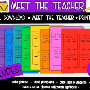 Meet The Teacher - Game - Printable - Ice Breaker - Writing Prompts - Questions - Matching Game