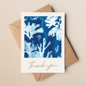 Mini cartões de agradecimento costeiros com envelopes, pacote com 10. Perfeito para cartões de agradecimento de casamento ou festa.