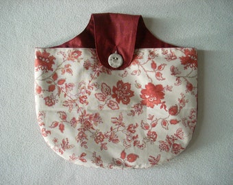 Pochette de rangement pour pinces à linges en coton motifs fleurs