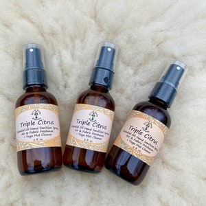 Citrus Essential Oil Spray for Yoga Mat, Body & Hands | Sweet Orange, Lemongrass, Grapefruit | Natural Cleaner for Yoga Teachers