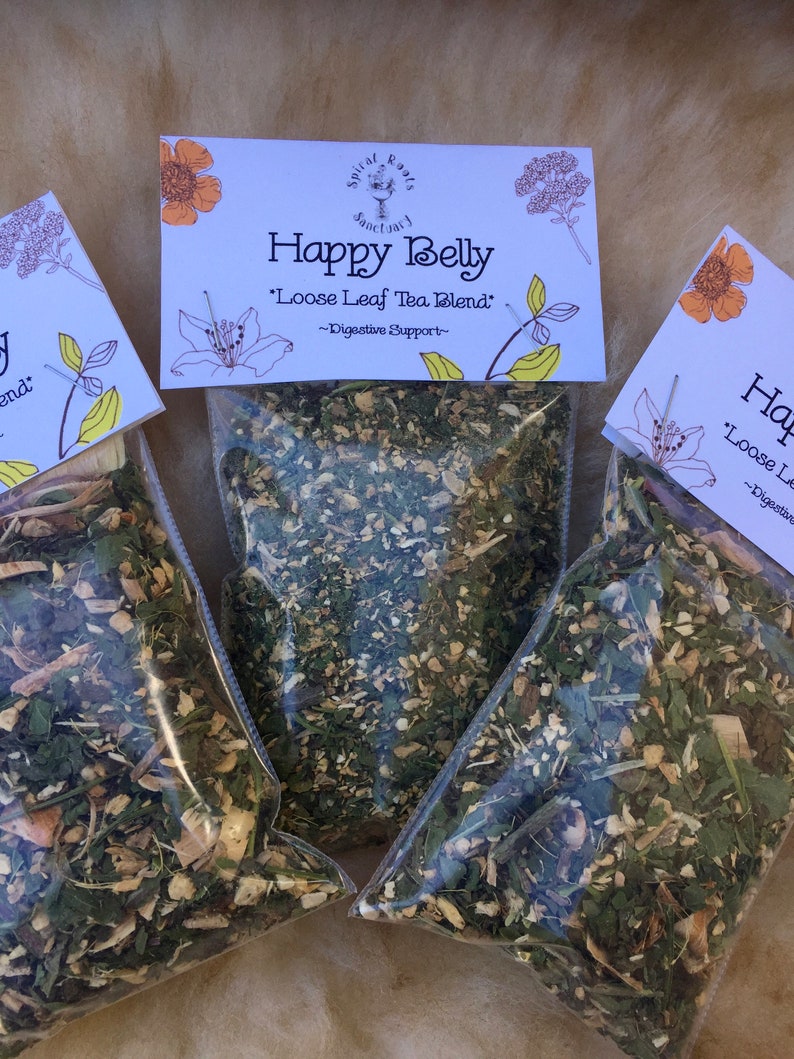 Digestion Support Organic Loose Leaf Happy Belly Tea Blend for Etsy