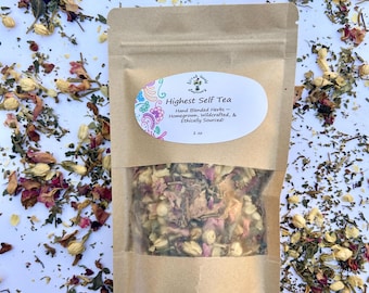 Rose, Cardamom, Tulsi, Jasmine, Gotu Kola, Shatavari & Ashwagandha Loose Leaf Tea: Adaptogen Herbal Blend