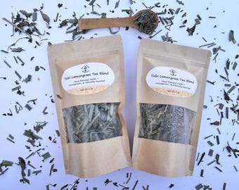Tisane Tulsi basilic sacré et citronnelle : mélange de plantes adaptogènes en feuilles