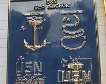 US Navy Chief Petty Officer Blue Print Challenge Coin CPO SCPO Mcpo 1893