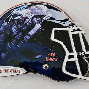 2022 Naval Academy NASA Tribute Helmet Challenge Coin ARMY / NAVY Game