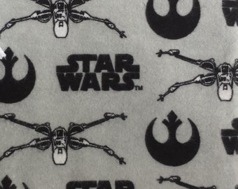 Estuche de franela de algodón gris con cremallera de Star Wars: estuche para lápices, neceser, tarjetero