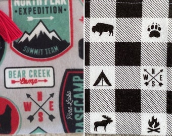 Base camp - camping - girl scouts - outdoors - back to school - pencil case - zippered pouch - makeup bag - card pouch