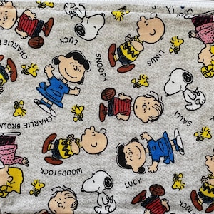 Snoopy Peanuts Charlie Brown Reißverschlusstasche aus Baumwolle: Federmäppchen, Make-up Tasche, Kartenhalter