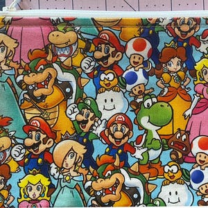 Mario - Luigi - back to school zippered case - pencil case - zippered pouch - makeup bag - small bag - card pouch