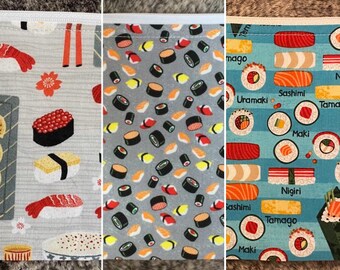 Sushi - sashimi - Japanese food - back to school - zippered case - pencil case - zippered pouch - makeup bag - card pouch