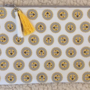 Sunny Lion Zippered Pouch: Cotton Flannel Pencil Case