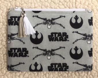 In a galaxy far far away- back to school zippered case - pencil case - zippered pouch - makeup bag -  small bag - card pouch