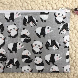 Panda back to school zippered case pencil case zippered pouch makeup bag small bag card pouch image 2