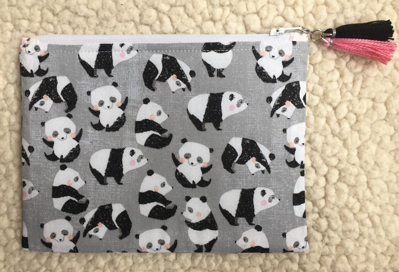 Panda back to school zippered case pencil case zippered pouch makeup bag small bag card pouch image 2