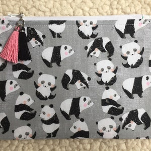 Panda back to school zippered case pencil case zippered pouch makeup bag small bag card pouch image 1