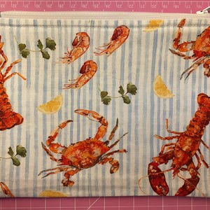 Mariscos - Verano - Costa - Vuelta al cole - Estuche con cremallera - Estuche para lápices - Estuche con cremallera - Neceser de maquillaje - Estuche para tarjetas