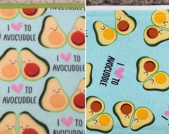 I love to avocuddle - avocado - kawaii - back to school - zippered case - pencil case - zippered pouch - makeup bag - card pouch