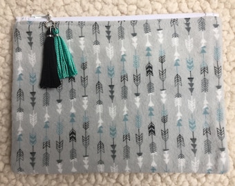 Arrows - back to school zippered case - pencil case - zippered pouch - makeup bag - small bag - card pouch