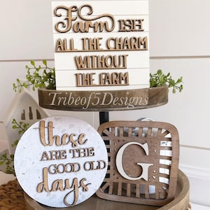 Farmhouse Tiered Tray Svg | Farmhouse Tier Tray Svg | Home Tiered Tray Svg | Blessed Tiered Tray Svg | Family Tiered Tray Svg | Laser Files