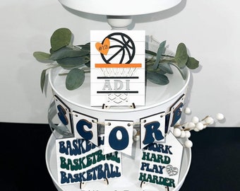 Basketball Tiered Tray Svg | Basketball Tier Tray Svg | Basketball Signs Svg | Glowforge Files | Laser Ready Files | Laser Svg | Svgs |