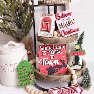 Santa Tiered Tray Svg | Santa Tier Tray Svg | Christmas Tiered Tray Svg | Christmas Tier Tray Svg | Laser Ready Files | Glowforge Files |