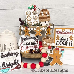 Gingerbread Tiered Tray Svg | Gingerbread Tier Tray Svg | Christmas Tiered Tray Svg | Laser Ready Files | Christmas Tier Tray Svg |