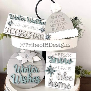 Snow Tiered Tray Svg | Snow Tier Tray Svg | Winter Tiered Tray Sv g | Winter Tier Tray Svg | Laser Ready Files | Glowforge Svg |