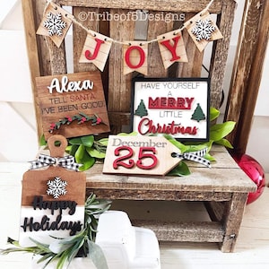 Christmas Tiered Tray Svg | Christmas Tier Tray Svg | Tier Tray Decor | Tiered Tray Decor | Laser Ready Files | Glowforge Files |