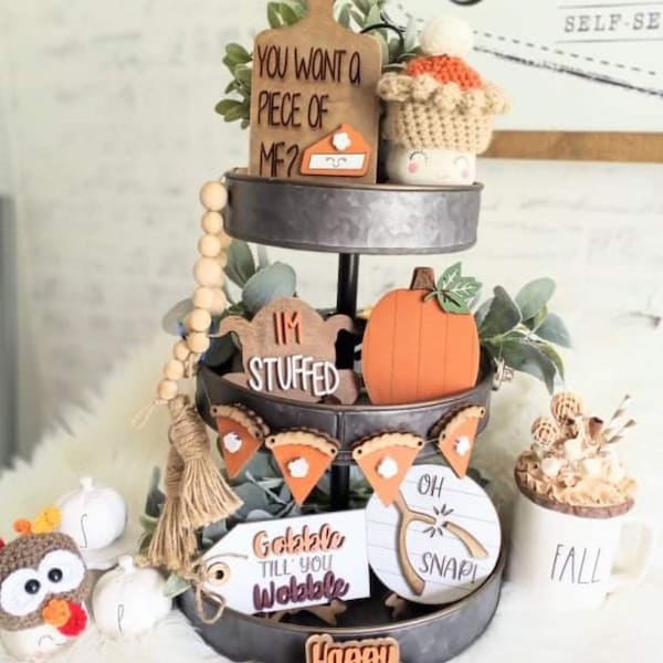 Thanksgiving Tiered Tray svg | Thanksgiving Signs svg | Gobble till you Wobble svg | Pumpkin Pie Tiered Tray svg | Holiday Tiered Tray svg |