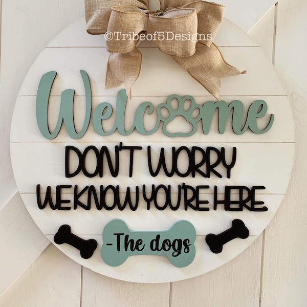 Welcome Dog Sign Svg | Welcome Dog Hanger Svg | Dog Signs Svg | Dog Front Door Signs Svg | Dog Door Hanger Svg | Dog Door Signs Svg |