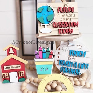 Teacher Tiered Tray Svg | Teacher Tier Tray Svg | School Tiered Tray Svg | Teacher Svgs | Teacher Signs Svg | Laser Ready Files |