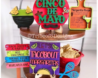 Cinco De Mayo Tiered Tray SVG | Cinco De Mayo Tier Tray SVG | Laserfertige Dateien | Laser-Ready-Svg | Glowforge Feilen | Glowforge SVG |