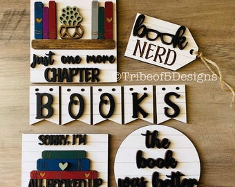Book Tiered Tray Svg | Book Lover Tier Tray Svg | Book Tier Tray Svg |Tiered Tray Decor | Glowforge Files | Laser Ready Files | Laser Svgs |