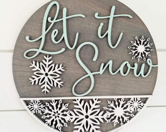 Let It Snow Door Hang svg | Christmas Door Hang Signs svg | Winter Door Hang Sign svg | Let It Snow svg | Winter Door Signs svg |  Door Sign