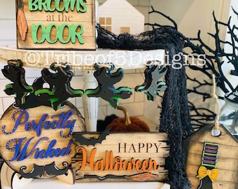 Halloween Gelaagde Tray Svg | Halloween Tier Tray Svg | Heks gelaagde tray Svg | Heksen Tier Tray Svg | Laser Ready Files | Glowforge-bestanden |