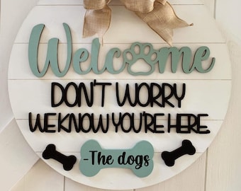 Welcome Dog Sign Svg | Welcome Dog Hanger Svg | Dog Signs Svg | Dog Front Door Signs Svg | Dog Door Hanger Svg | Dog Door Signs Svg |