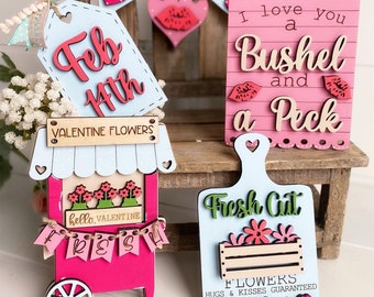 Valentine's Day Tiered Tray Svg | Valentine's Day Tier Tray Svg | Valentine's Day Signs Svg | Laser Ready Files | Glowforge FIles | Vday Svg