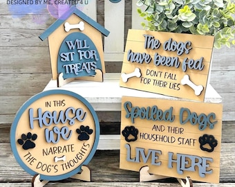 Dog Tiered Tray Svg | Dog Tier Tray Svg | Dog Signs Svg | Dog Shelf SItters Svg | Dog Decor | Laser Ready Files Svg | Glowforge Files Svg |