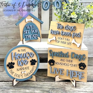 Dog Tiered Tray Svg | Dog Tier Tray Svg | Dog Signs Svg | Dog Shelf SItters Svg | Dog Decor | Laser Ready Files Svg | Glowforge Files Svg |