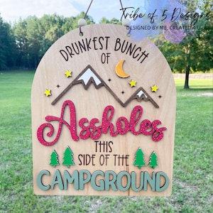 Signo de camping svg / signo de camper svg / grupo más borracho de signo svg / signo de camping svg / colgador de puerta de camper svg / signo de puerta de camper svg /