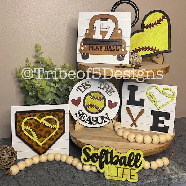 Softball Tiered Tray svg | Softball Tier Tray Signs svg | Softball Signs svg | Softball 3D Signs | Softball svg | Softball Gifts svg |