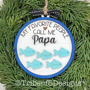 Grandpa Ornament Svg | Fishing Ornament Svg | Personalized Grandpa Ornament Svg | Personalized Ornament Svg | Glowforge Ornaments Svg |
