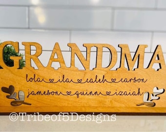 Grandma Signs Svg | Personalized Grandma Sign Svg | Personalized Mom Sign Svg | Mom Signs Svg | Glowforge Files | Laser Ready Files |