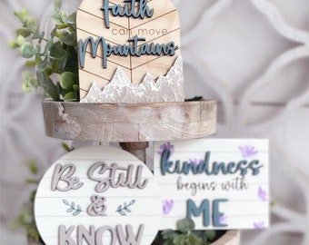 Faith Tiered Tray Svg | Be Still and Know Svg | Biblical Tiered Tray Svg | Faith Tier Tray Svg | Faith can Move Mountains Svg |