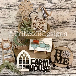 Farmhouse Tiered Tray svg | Farmhouse Tier Tray svg | Rustic Tiered Tray svg | Farmhouse Signs svg | Farmhouse svg files | Glowforge Files