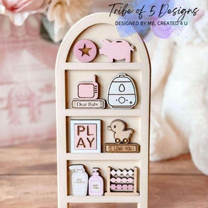 Kantenhocker | Kinderzimmer Regal Dekor | Kinderzimmer Regal Schilder SVG | Babysitter Baby Mädchen geschnitten Datei | Hutch Kantenhocker | Baby Schilder zwar |