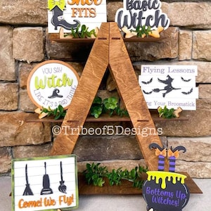 Witch Tiered Tray svg / Witch Signs svg / Not Your Basic Witch Sign svg / Bottoms Up Witches svg / Halloween Tiered Tray svg / Witch svg /