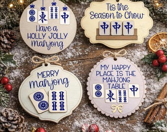 Mahjong Ornaments Svg | Mahjong Stocking Gifts Svg | Mahjong Gifts Svg | Mahjong Svg Files | Laser Ready Ornaments Svg | Wooden Ornaments |